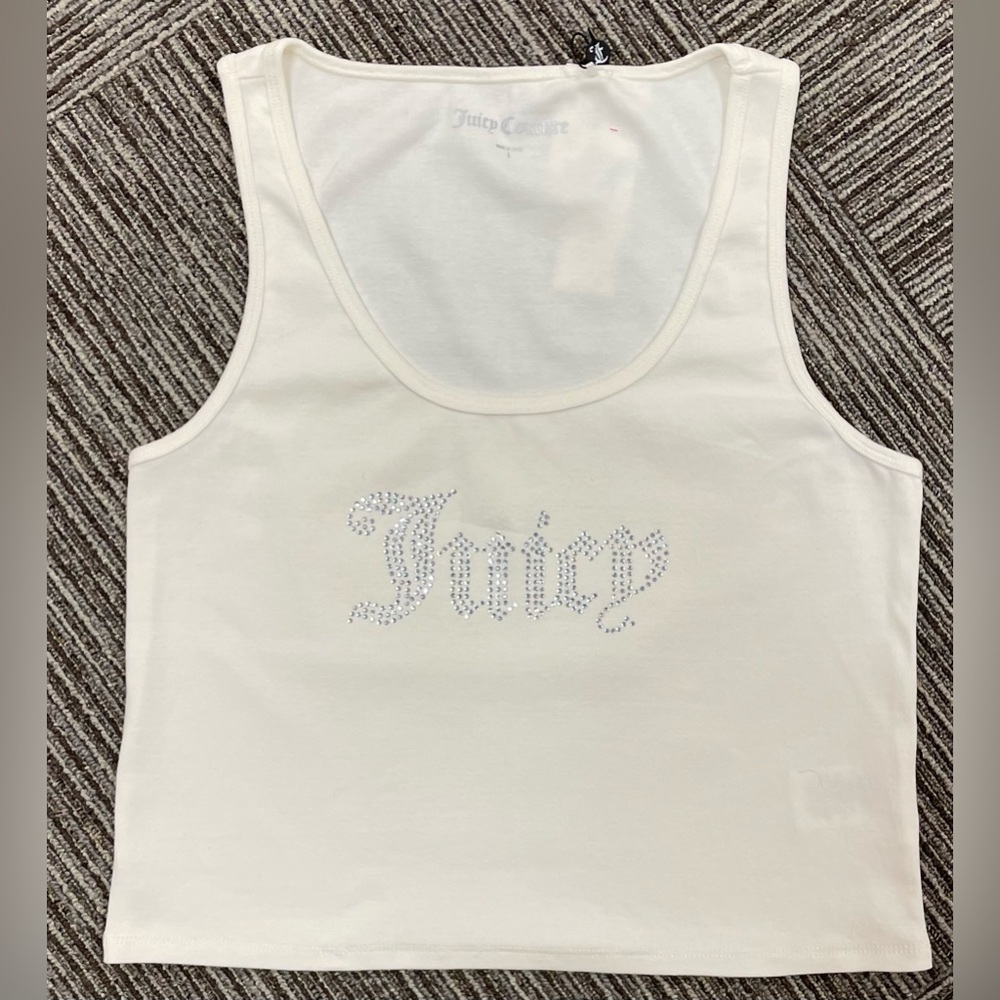 Juicy Couture cropped tank! Size Large. Color Angel.